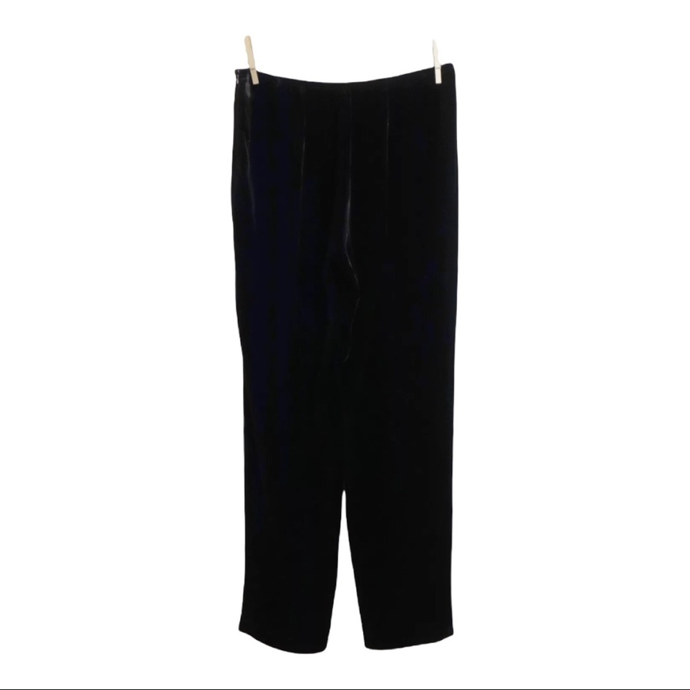 EILEEN FISHER Black Silk Velvet Side Zip Elastic Waist Pants Size XLRG